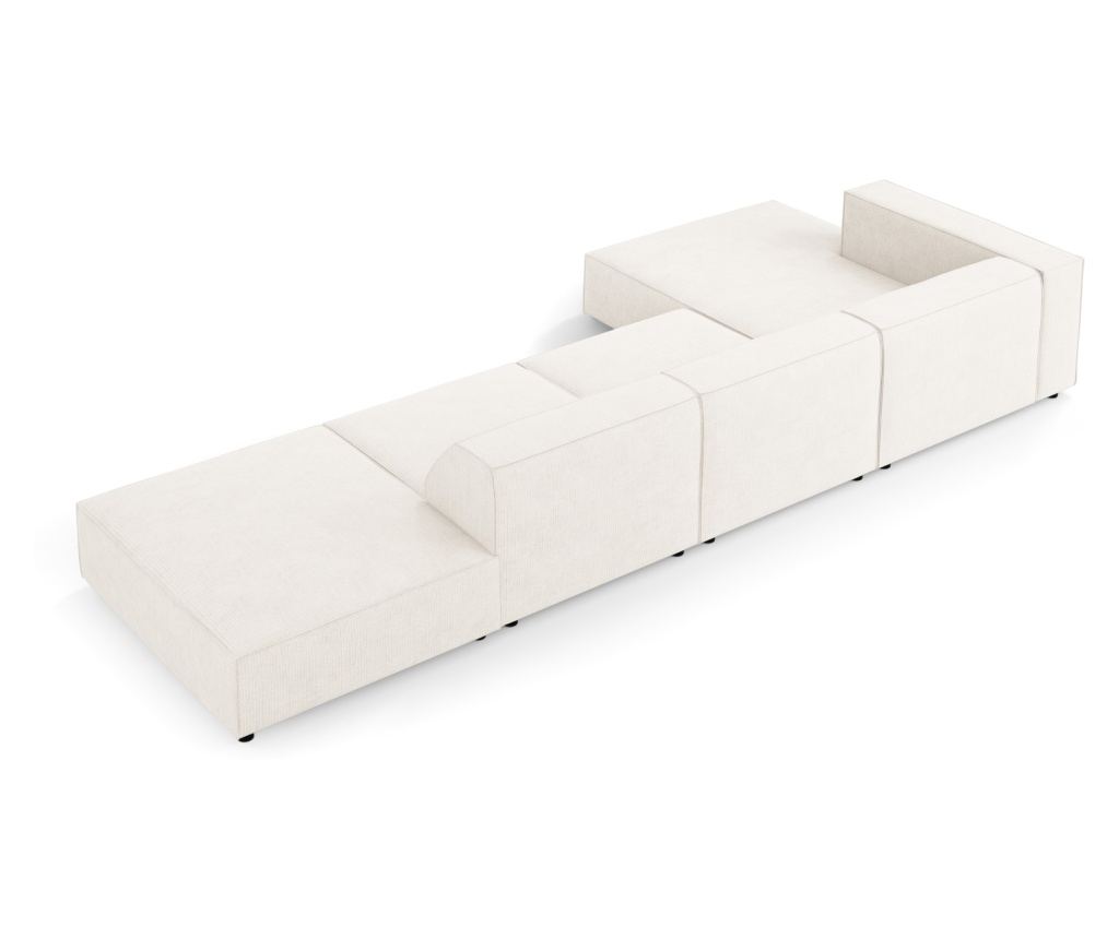 Sarokülőgarnitúra Cosmopolitan Design 622406, Arendal, Elefántcsont, 70x166x341 cm - 3