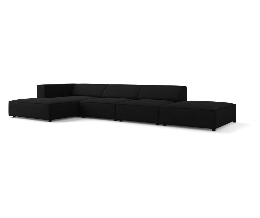 Sarokkanapé Cosmopolitan Design 622406, Arendal, Fekete, 70x166x341 cm - 3