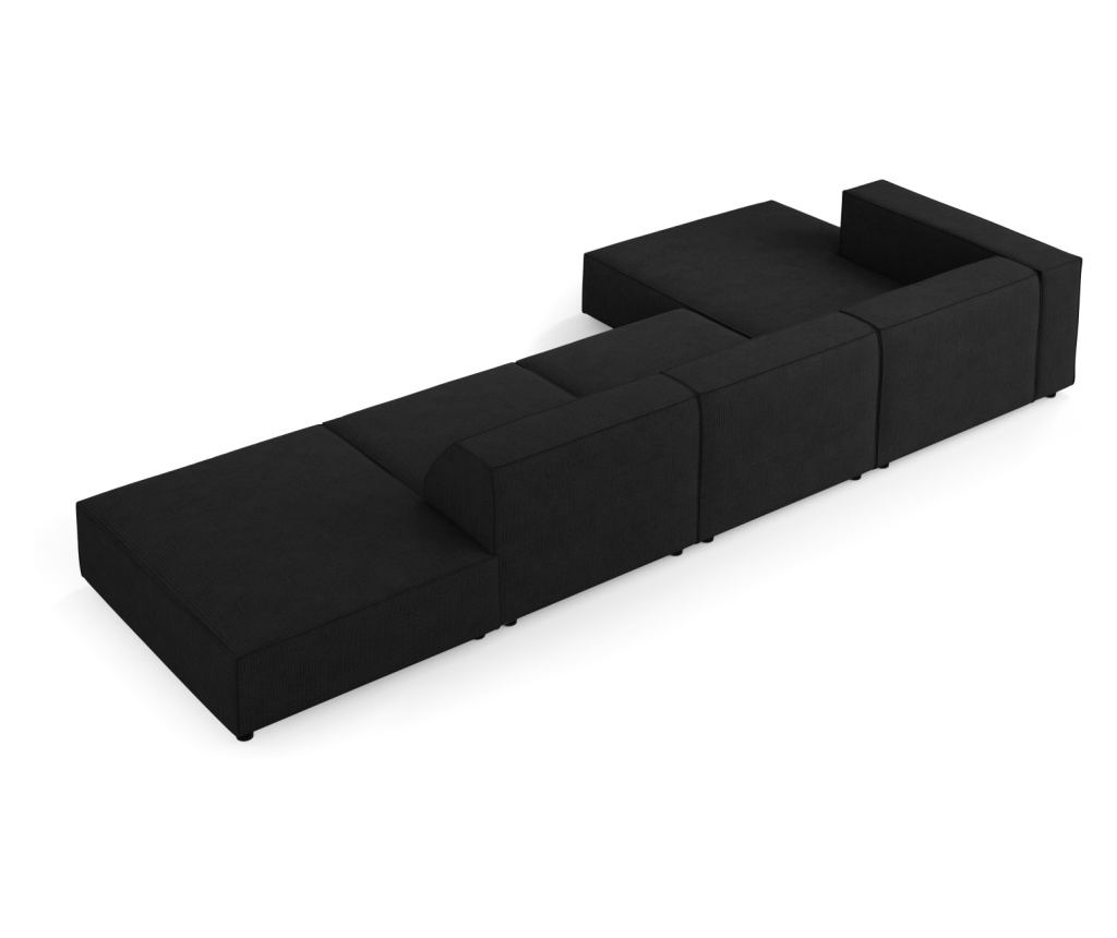 Sarokkanapé Cosmopolitan Design 622406, Arendal, Fekete, 70x166x341 cm - 5