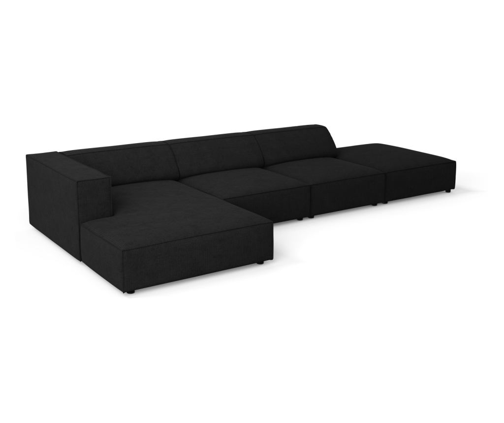 Sarokkanapé Cosmopolitan Design 622406, Arendal, Fekete, 70x166x341 cm - 7