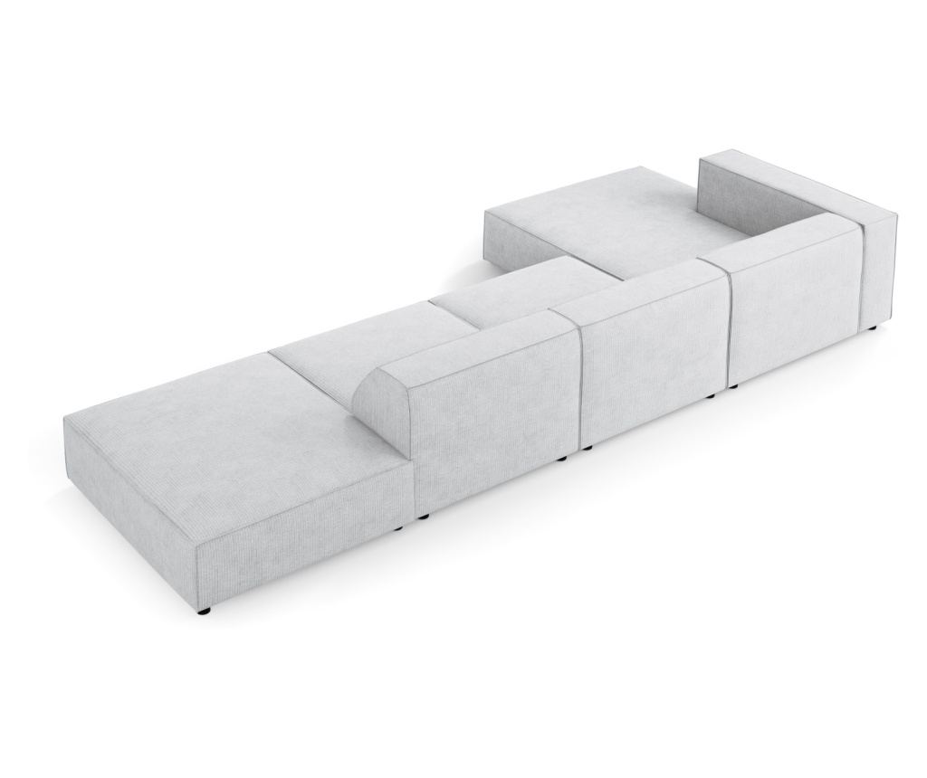 Sarokkanapé Cosmopolitan Design 622406, Arendal, Világosszürke, 70x166x341 cm - 3