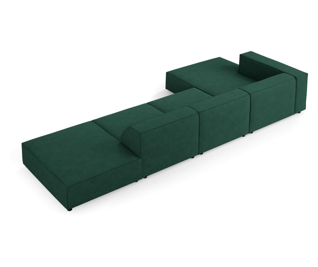 Sarokülőgarnitúra Cosmopolitan Design 622406, Arendal, sötétzöld, 70x166x341 cm - 3