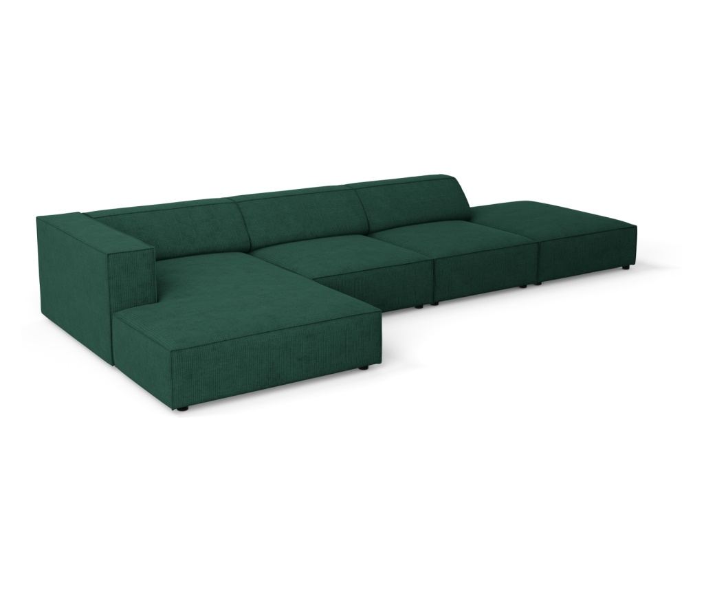 Sarokülőgarnitúra Cosmopolitan Design 622406, Arendal, sötétzöld, 70x166x341 cm - 4