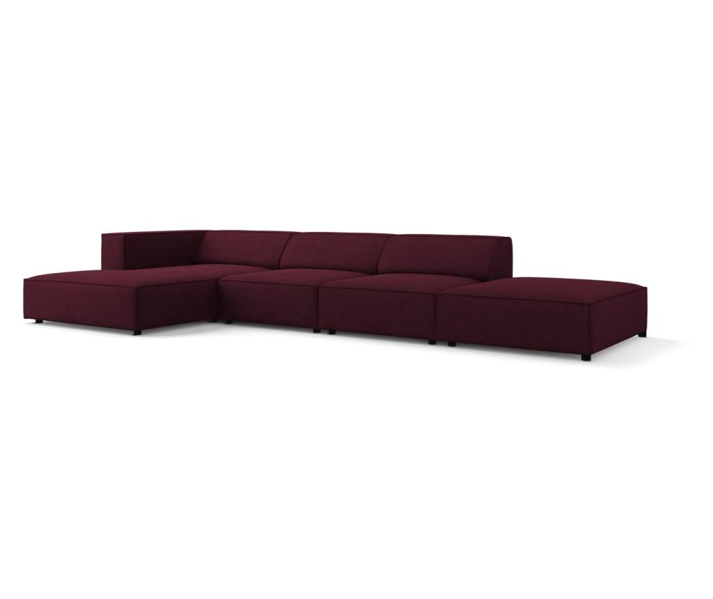 Sarokülőgarnitúra Cosmopolitan Design 622406, Arendal, rubinvörös, 70x166x341 cm - 2