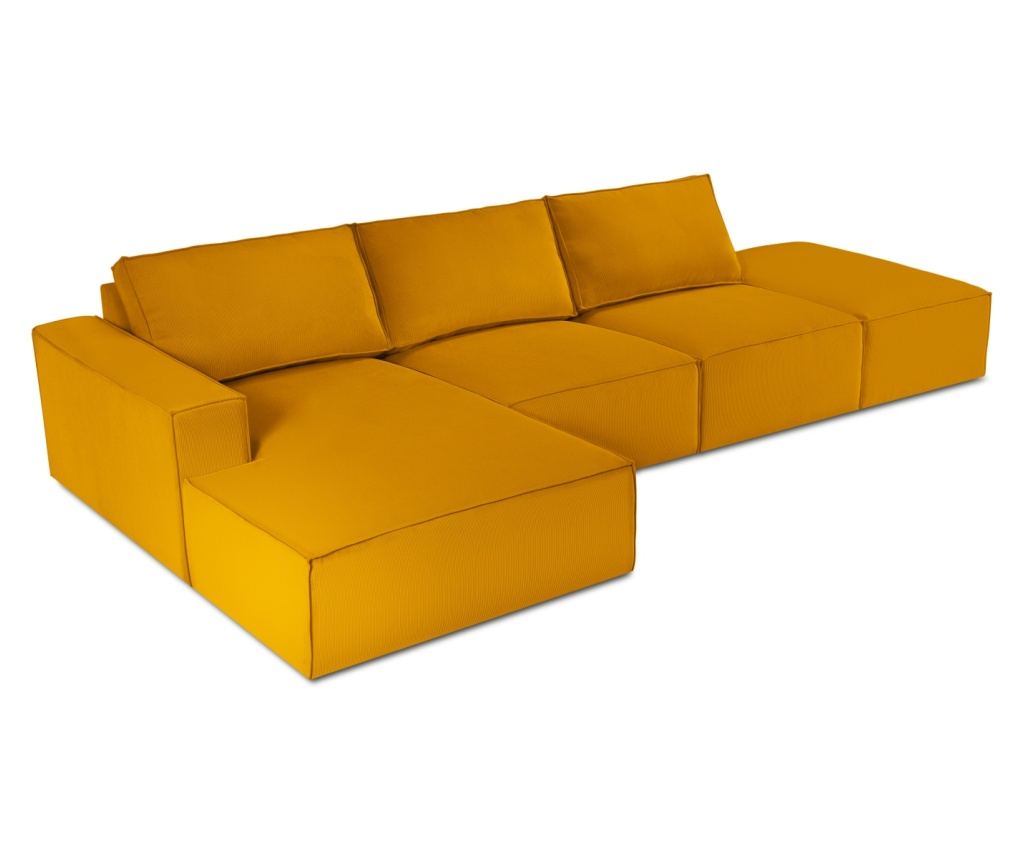 Milo Casa 898151 sarokülő, Carlo, sárga, 90x166x341 cm - 4