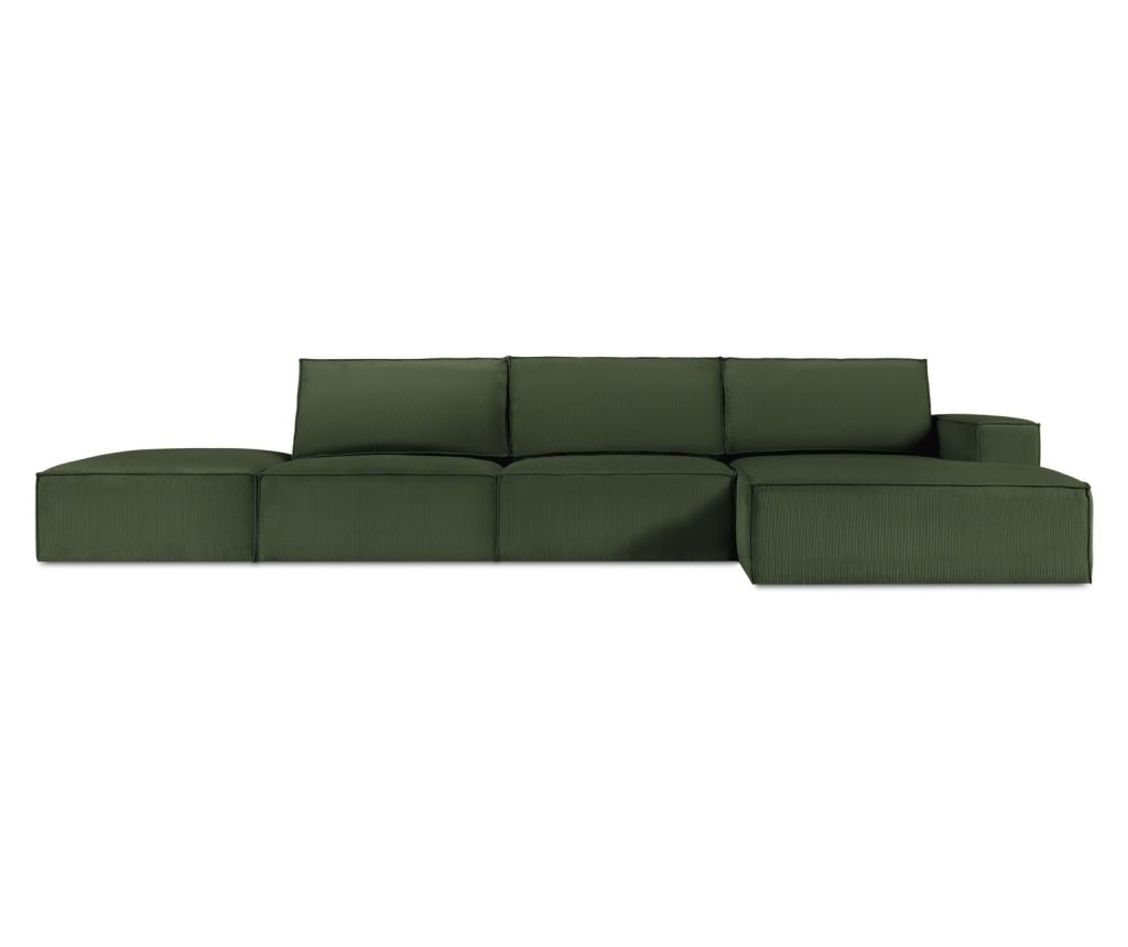 Sarokülőgarnitúra Milo Casa 898151, Carlo, Sötétzöld, 90x166x341 cm - 2