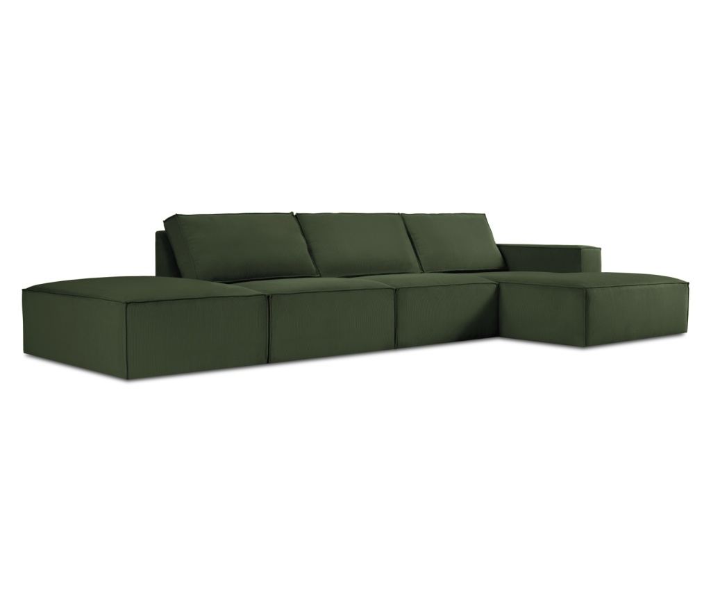 Sarokülőgarnitúra Milo Casa 898151, Carlo, Sötétzöld, 90x166x341 cm - 3