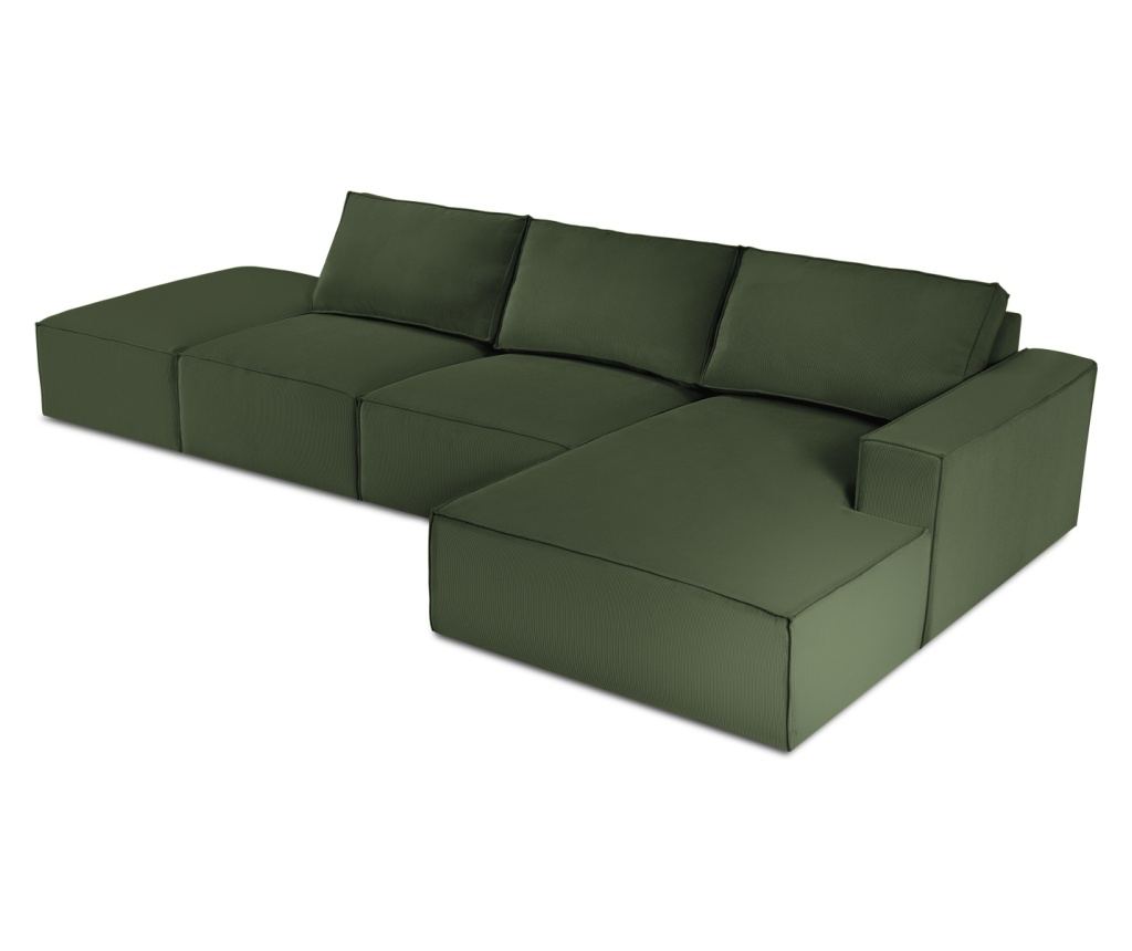 Sarokülőgarnitúra Milo Casa 898151, Carlo, Sötétzöld, 90x166x341 cm - 4