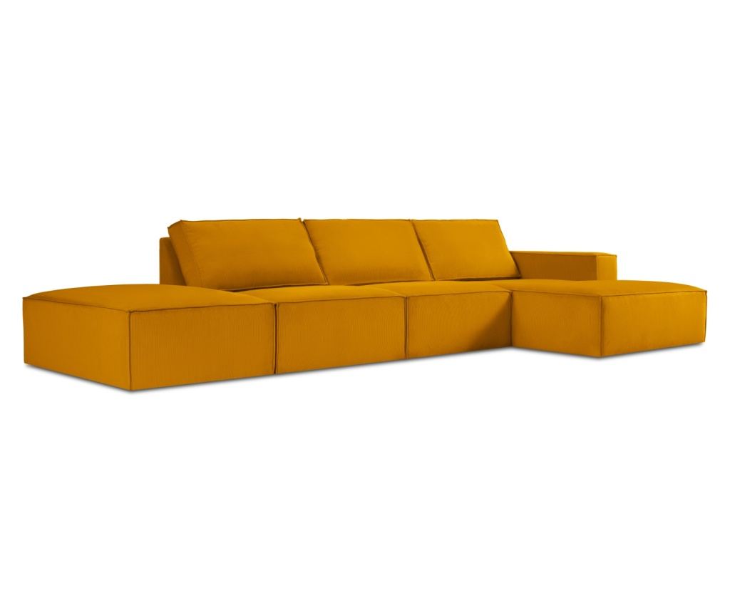 Sarokülőgarnitúra Milo Casa 898151, Carlo, Sárga, 90x166x341 cm - 3