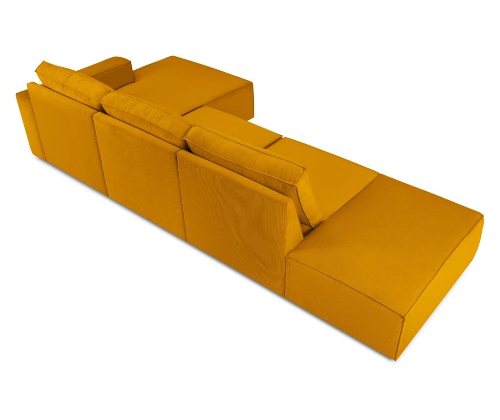 Sarokülőgarnitúra Milo Casa 898151, Carlo, Sárga, 90x166x341 cm - 5