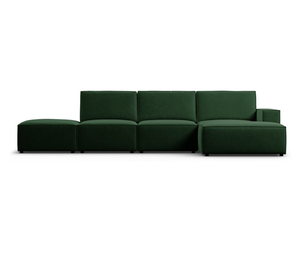 Sarokkanapé Milo Casa 898151, Carlo, Sötétzöld, 90x166x341 cm - 2