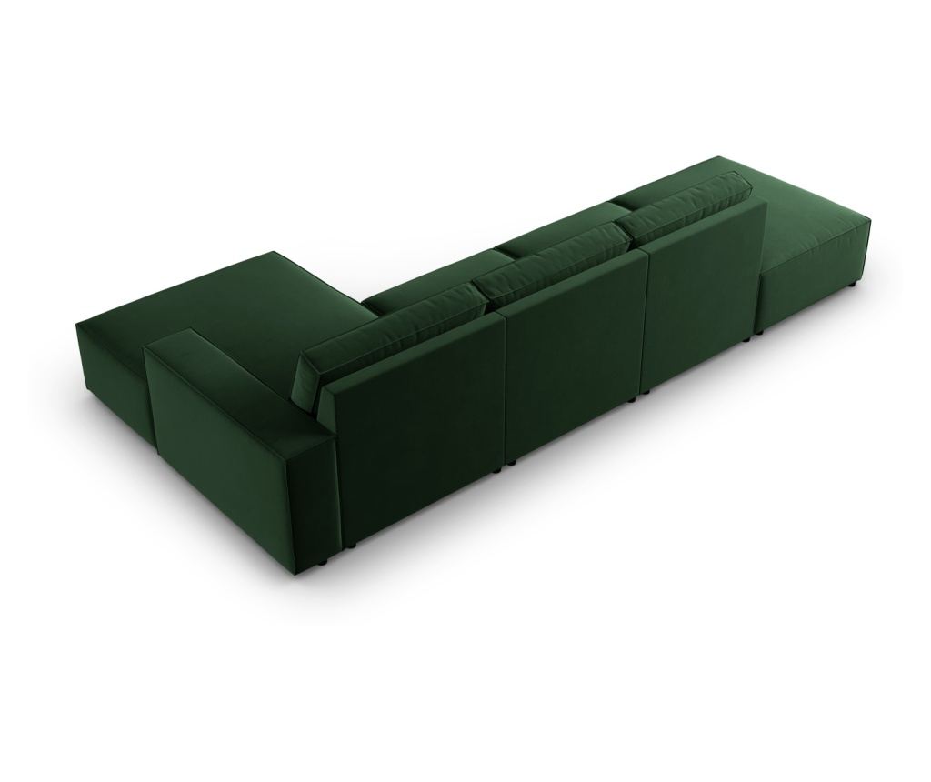 Sarokkanapé Milo Casa 898151, Carlo, Sötétzöld, 90x166x341 cm - 4