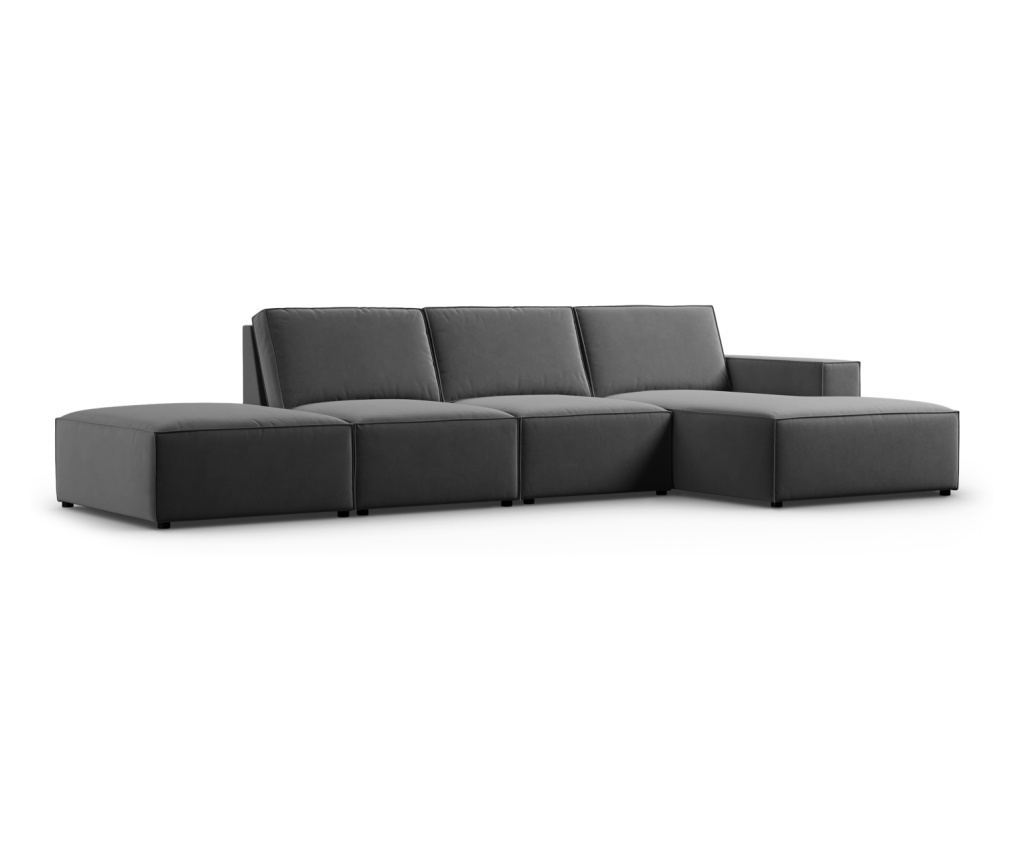 Sarokkanapé Milo Casa 898151, Carlo, Sötétszürke, 90x166x341 cm - 3
