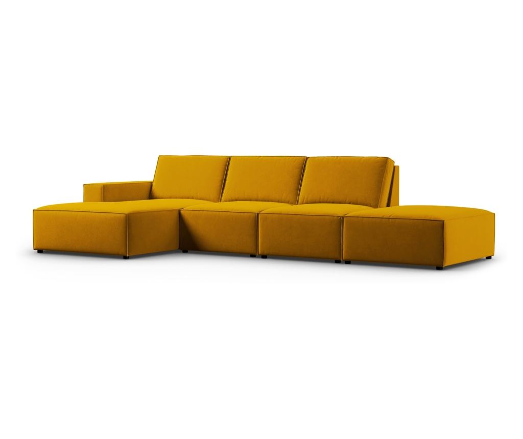 Sarokkanapé Milo Casa 898151, Carlo, Sárga, 90x166x341 cm - 3