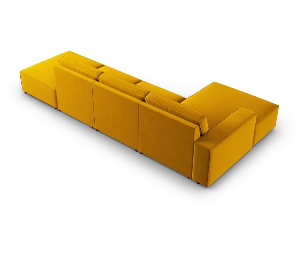 Sarokkanapé Milo Casa 898151, Carlo, Sárga, 90x166x341 cm - 4