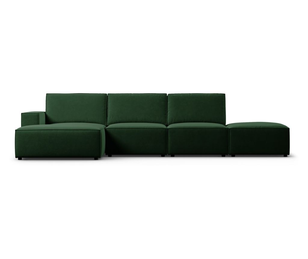 Sarokülőgarnitúra Milo Casa 898151, Carlo, Sötétzöld, 90x166x341 cm - 3