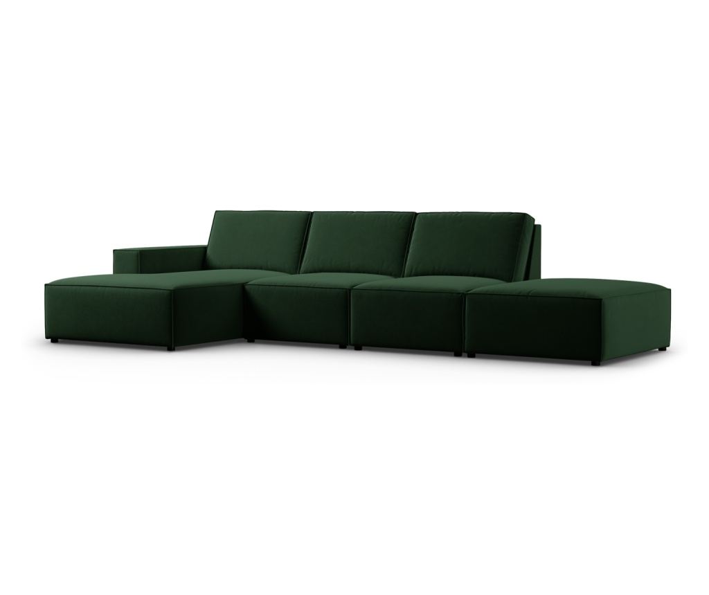 Sarokülőgarnitúra Milo Casa 898151, Carlo, Sötétzöld, 90x166x341 cm - 5