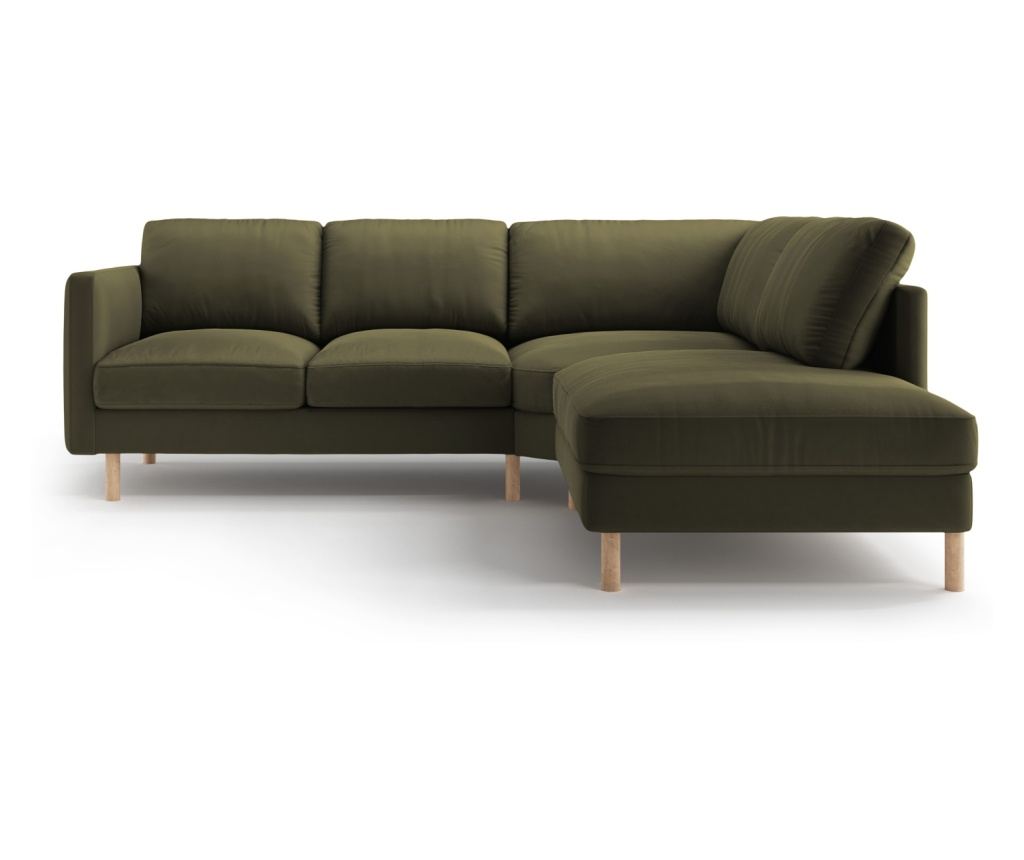 Sarokkanapé Micadoni Home 533926, Eden, mohazöld, 90x234x267 cm - 2