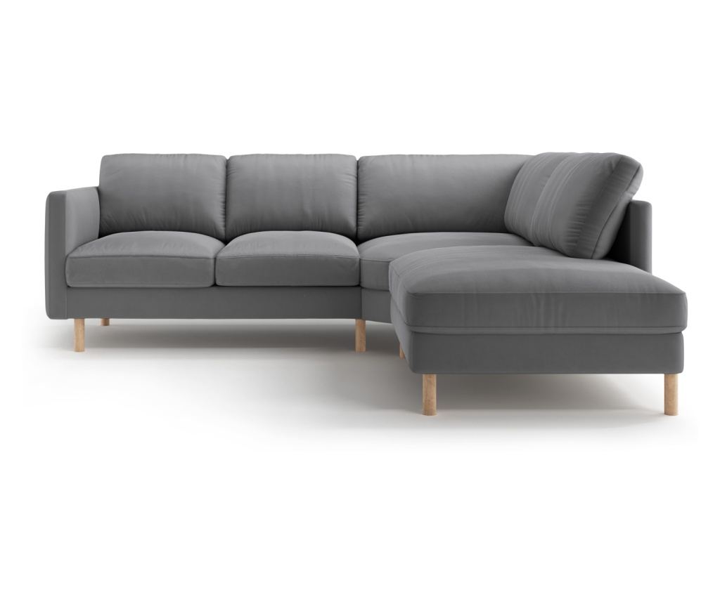 Sarokkanapé Micadoni Home 533926, Eden, Szürke, 90x234x267 cm - 2