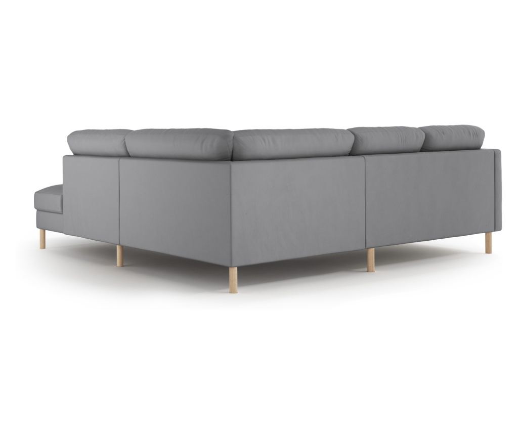 Sarokkanapé Micadoni Home 533926, Eden, Szürke, 90x234x267 cm - 3
