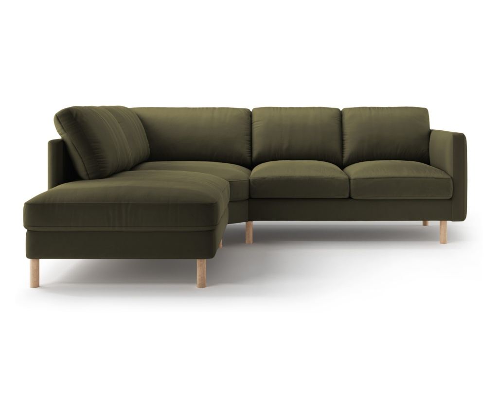Sarokkanapé Micadoni Home 533926, Eden, mohazöld, 90x234x267 cm - 2