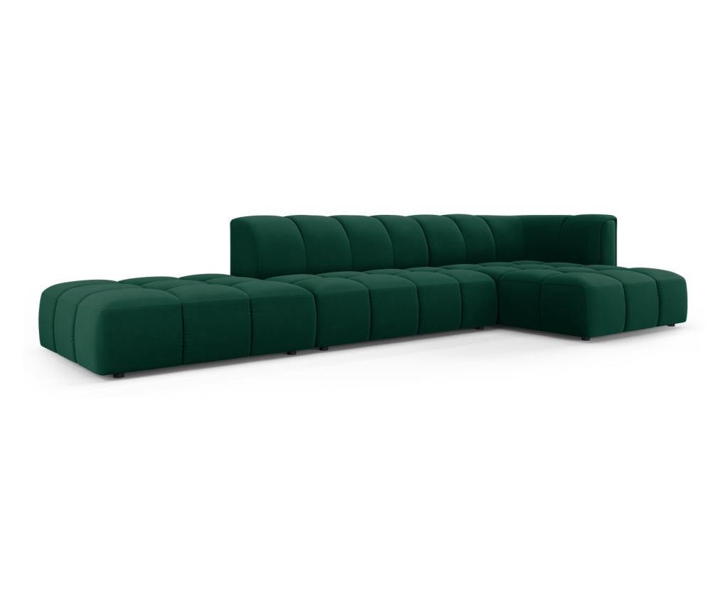 Moduláris sarokülő Milo Casa 898541, Francesca, Sötétzöld, 70x160x323 cm - 2