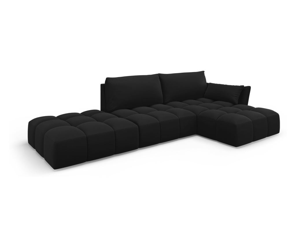 Moduláris sarokülőgarnitúra Milo Casa 898770, Harper, fekete, 85x153x290 cm - 2