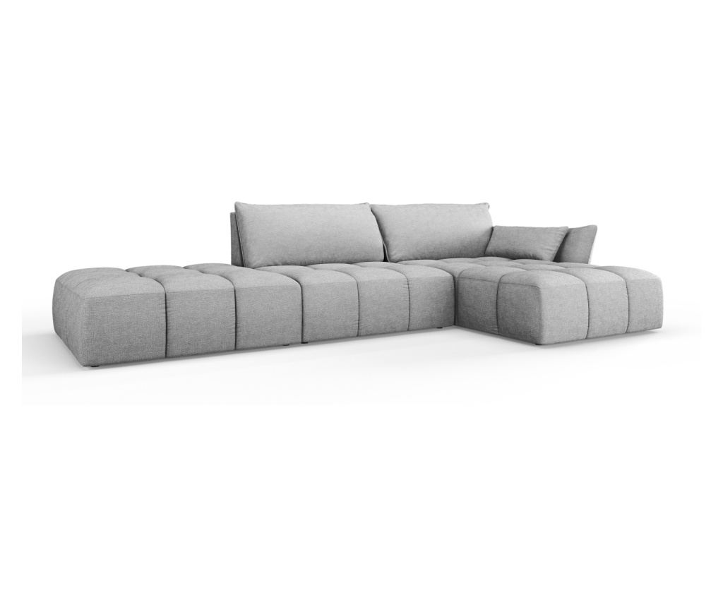 Moduláris sarokkanapé Milo Casa 898770, Harper, ezüst, 85x153x290 cm - 2
