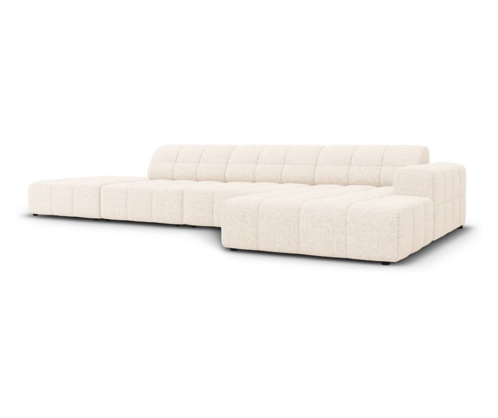 Sarokkanapé Micadoni Home 531111, Jennifer, Világosbézs, 70x166x341 cm - 2