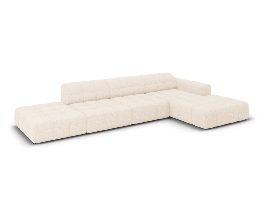 Sarokkanapé Micadoni Home 531111, Jennifer, Világosbézs, 70x166x341 cm - 3