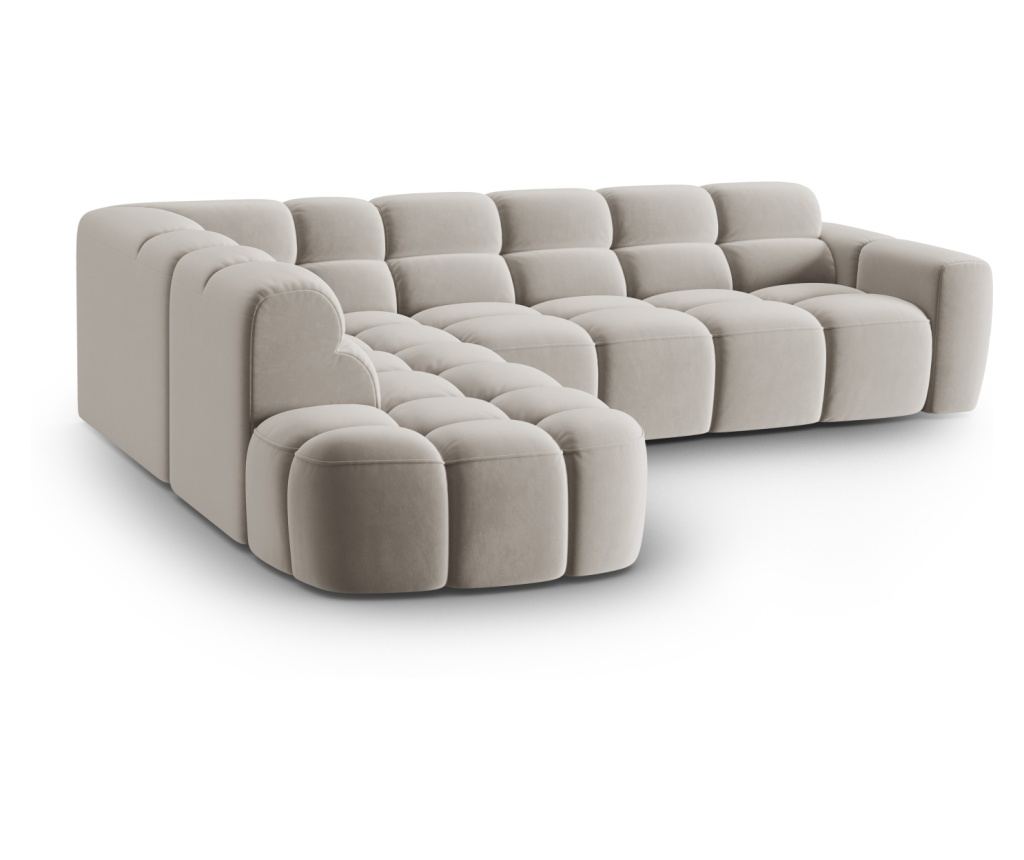Sarokkanapé Micadoni Home 531546, Lisa, Világosbézs, 77x234x293 cm - 5