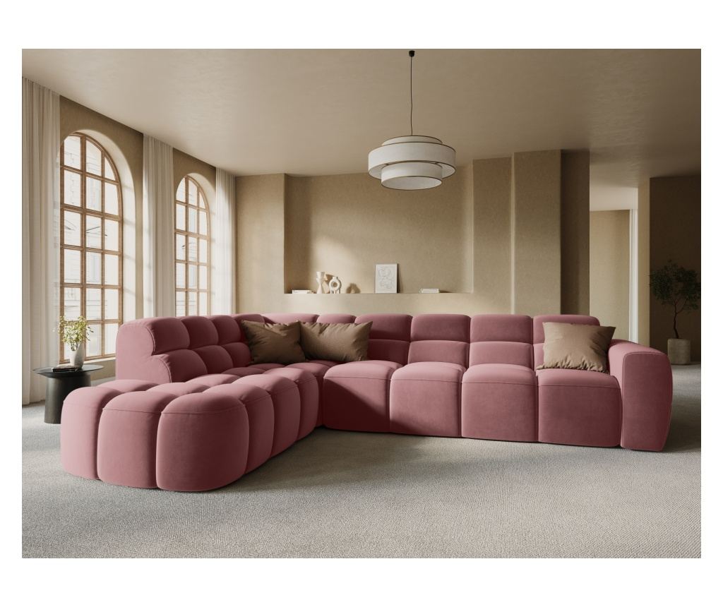 Micadoni Home Lisa flamingó színű sarokgarnitúra - 2