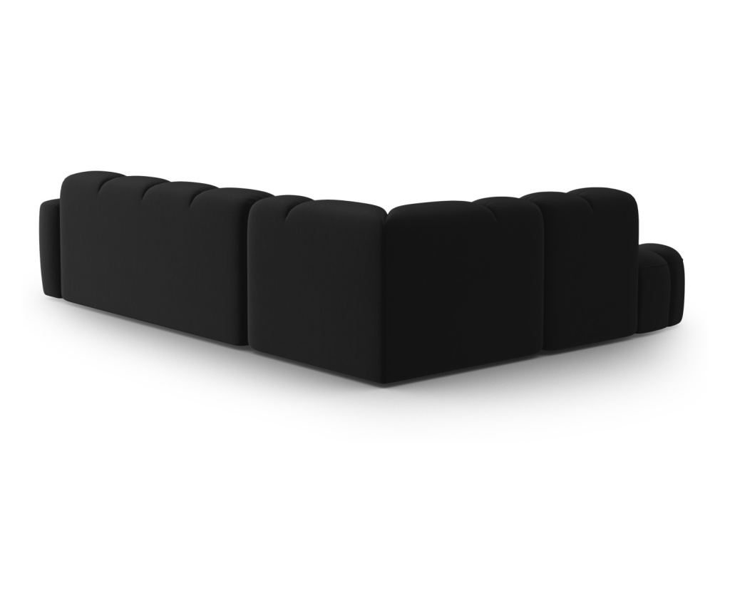Sarokkanapé Micadoni Home 531546, Lisa, Fekete, 77x234x293 cm - 5