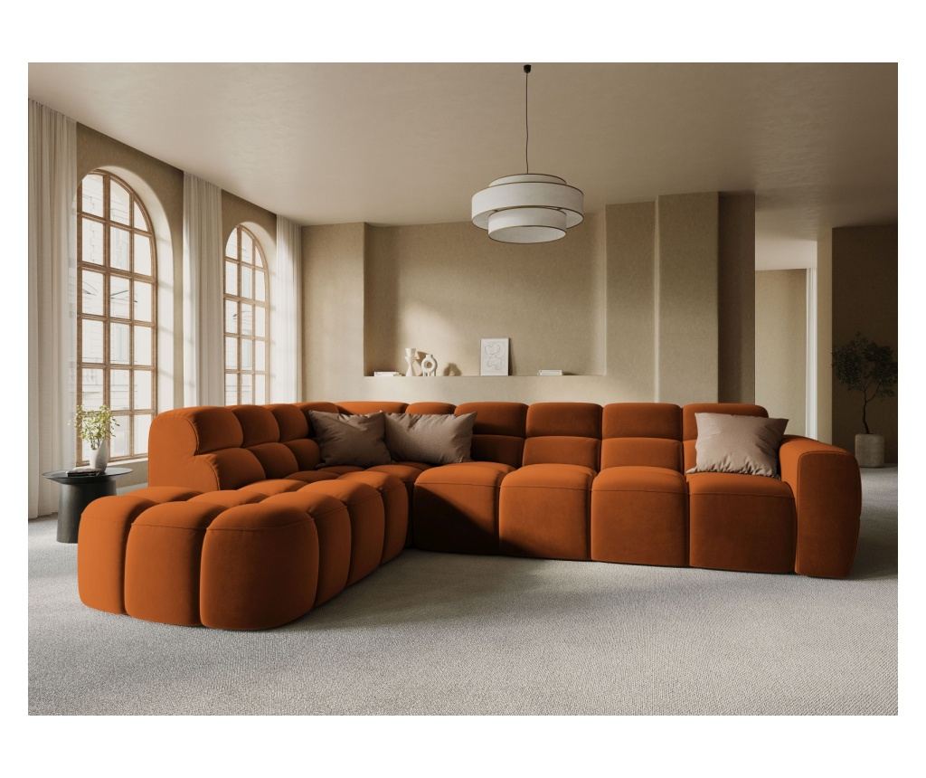 Sarokkanapé Micadoni Home 531546, Lisa, Terracotta, 77x234x293 cm - 2
