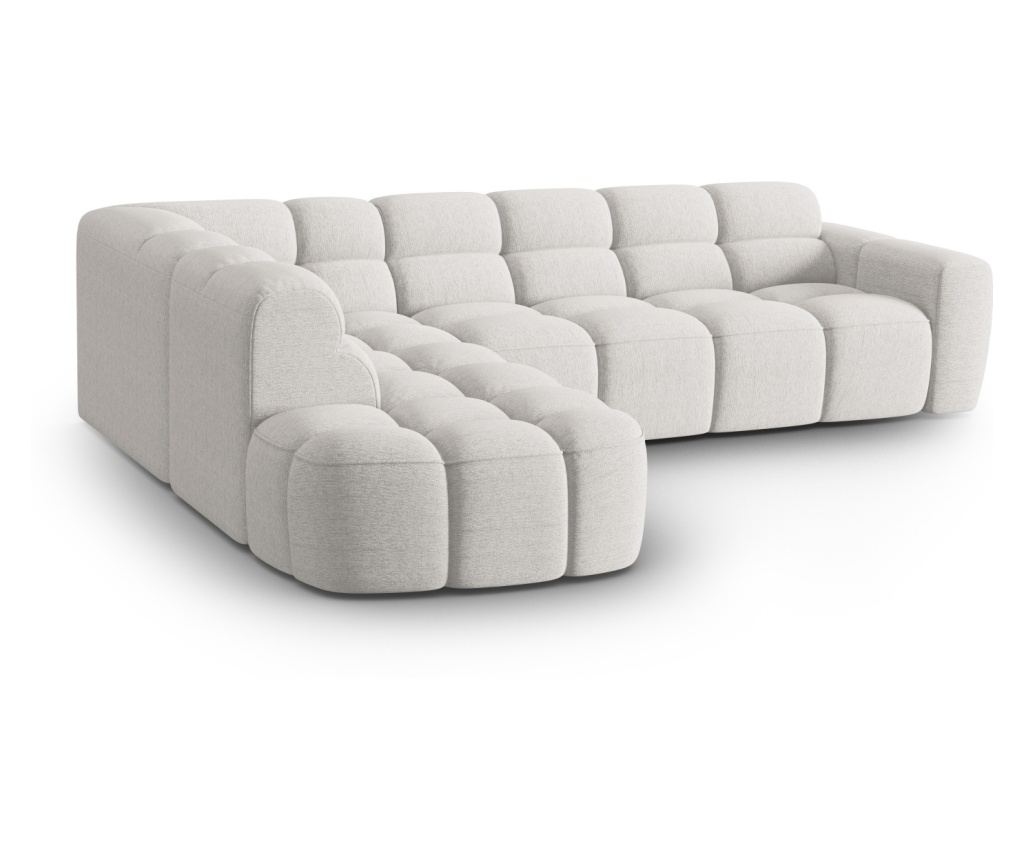 Sarokülőgarnitúra Micadoni Home 531546, Lisa, Világosszürke, 77x234x293 cm - 5