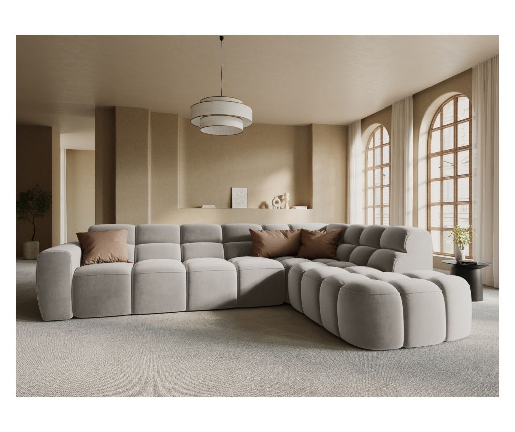 Micadoni Home 531546 Sarokülő, Lisa, Világosbézs, 77x234x293 cm - 3