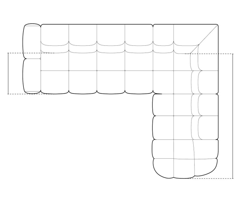 Sarokülőgarnitúra Micadoni Home 531546, Lisa, Sötétszürke, 77x234x293 cm - 7