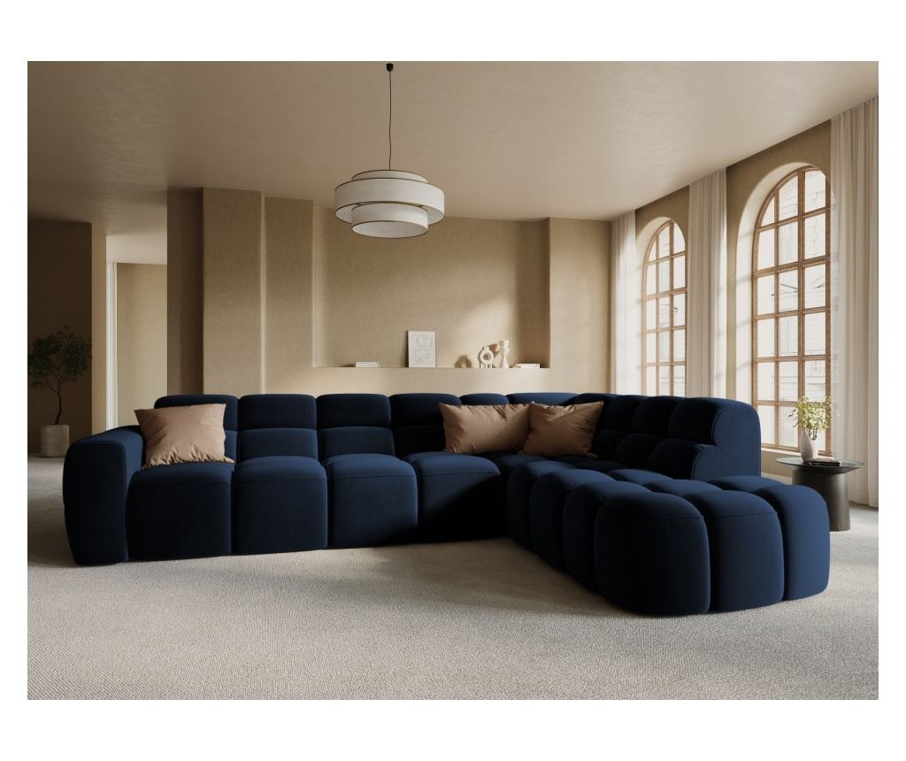 Sarokkanapé Micadoni Home 531546, Lisa, Királykék, 77x234x293 cm - 2