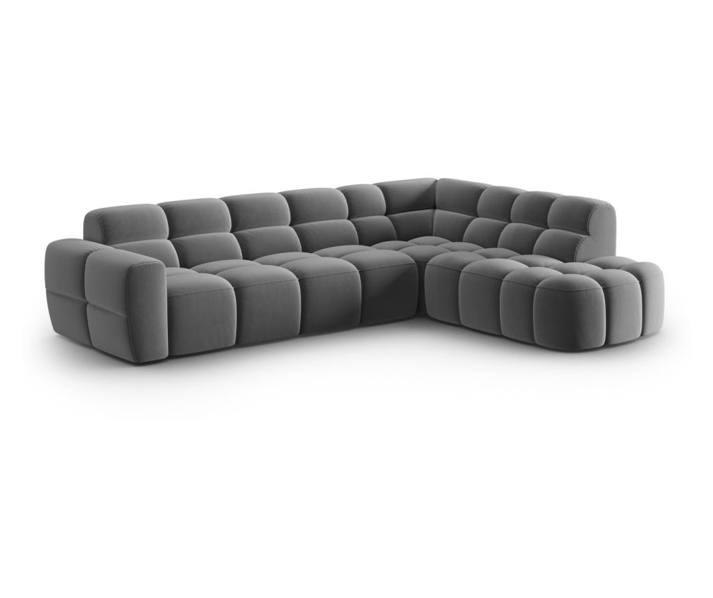 Sarokkanapé Micadoni Home 531546, Lisa, Világosszürke, 77x234x293 cm - 3