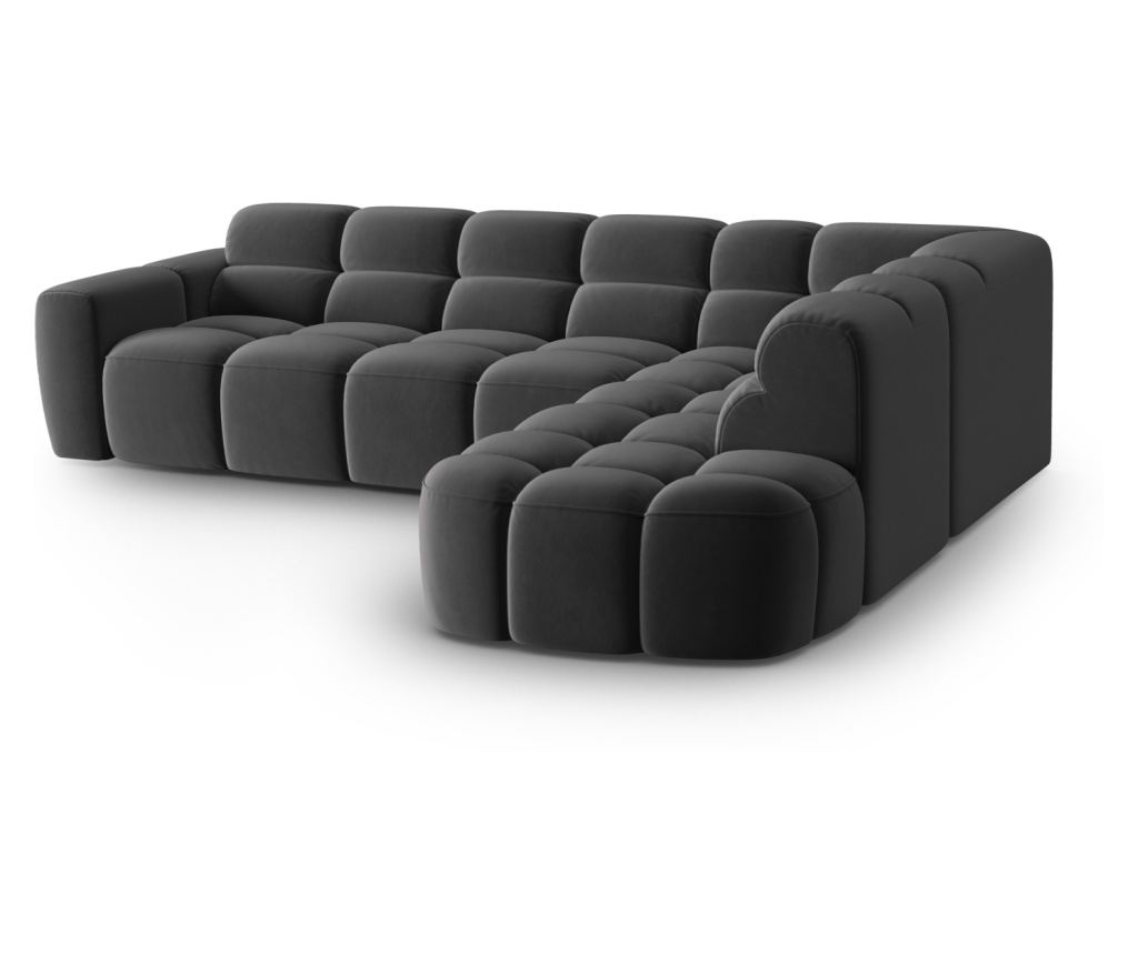 Sarokülőgarnitúra Micadoni Home 531546, Lisa, Sötétszürke, 77x234x293 cm - 4