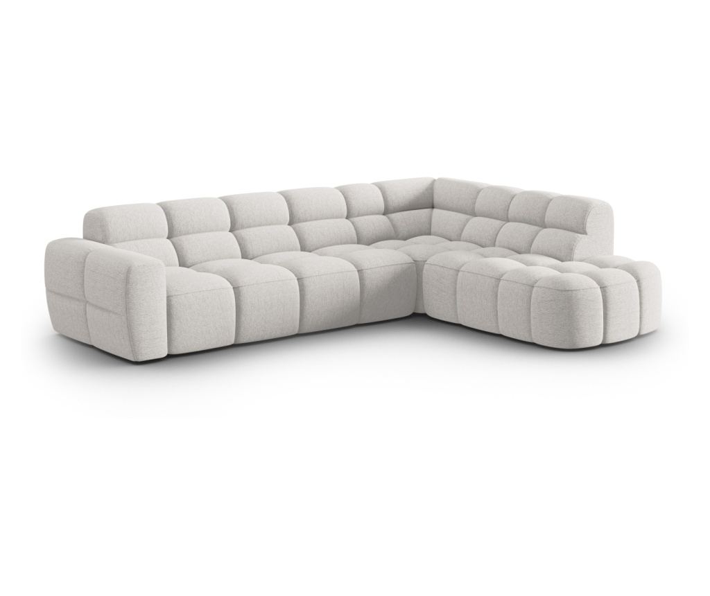 Sarokkanapé Micadoni Home 531546, Lisa, Világosszürke, 77x234x293 cm - 2