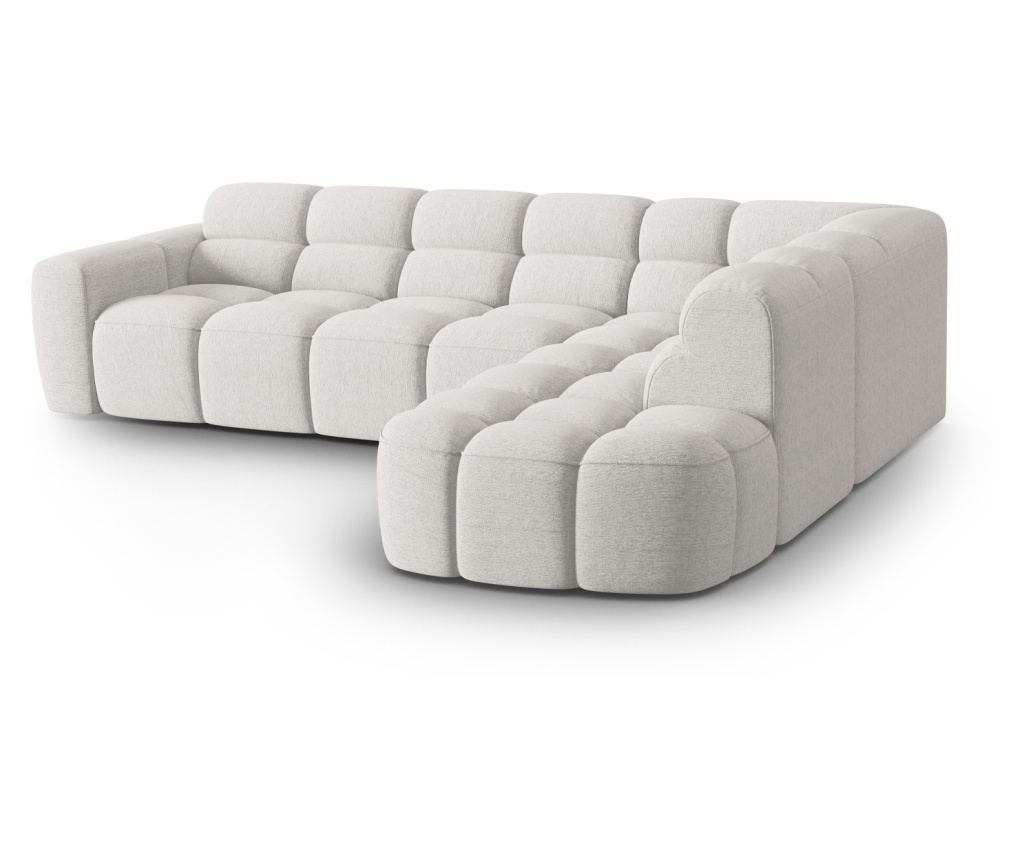 Sarokkanapé Micadoni Home 531546, Lisa, Világosszürke, 77x234x293 cm - 3