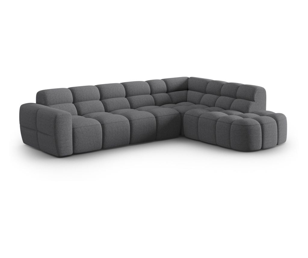 Sarokkanapé Micadoni Home 531546, Lisa, Szürke, 77x234x293 cm - 2
