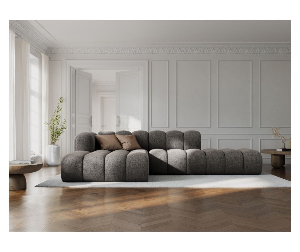 Moduláris sarokkanapé Micadoni Home 531371, Lupine, szürke, 70x177x299 cm - 2
