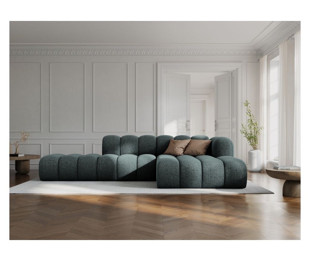 Moduláris sarokkanapé Micadoni Home 531371, Lupine, türkiz, 70x177x299 cm - 2