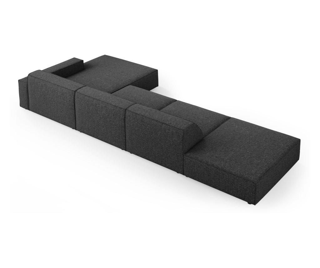 Sarokülőgarnitúra Windsor & Co 861348, Lupus, Fekete, 70x166x341 cm - 4