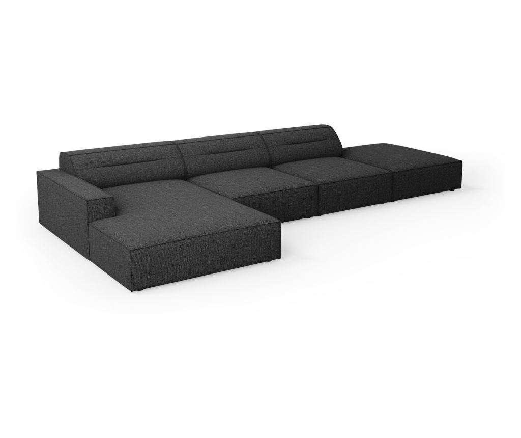 Sarokülőgarnitúra Windsor & Co 861348, Lupus, Fekete, 70x166x341 cm - 5