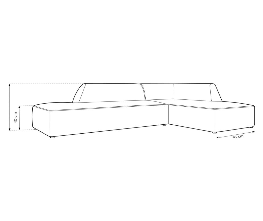Moduláris sarokkanapé Windsor & Co 860638, Sao, fekete, 69x180x273 cm - 7