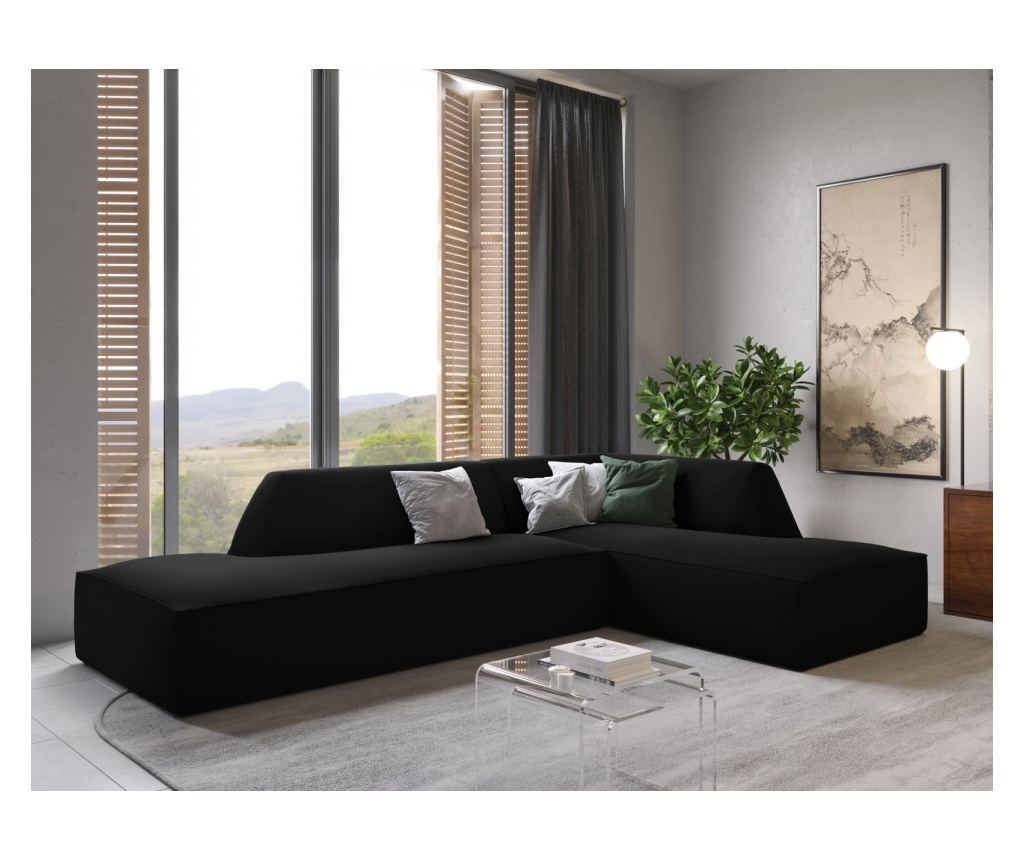 Moduláris sarokkanapé Windsor & Co 860638, Sao, fekete, 69x180x273 cm - 2