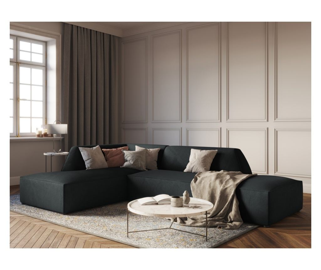 Moduláris sarokkanapé Windsor & Co 860638, Sao, fekete, 69x180x273 cm - 2